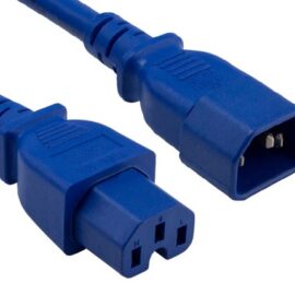 Power Cord, C14-C15, 14awg, Blue, 10'