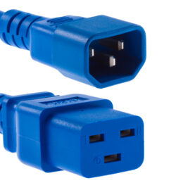 Power Cord, C14-C19, 14AWG, 15A, 250V, Blue, 10'