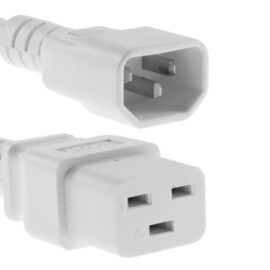 Power Cord, C14-C19, 14AWG, 15A, 250V, White, 10'