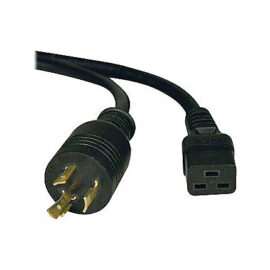 Power Cord, L6-20P-C19, 12AWG, 20A, 250V, Black, 10'