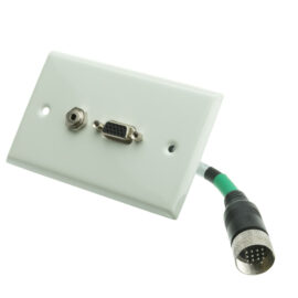 Wall plate, VGA + 3.5mm audio, EZ-Pull interface on back