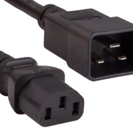 Power Cord, C13-C20, 14AWG, 15A, 250V, Black, 3'
