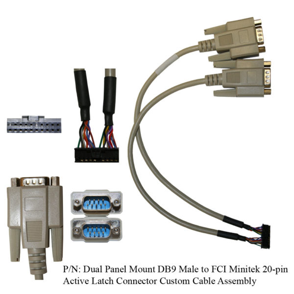 dual-panel-mount-db9-male-to-fci-minitek-20-pin-active-latch-connector-custom-cable-assembly-600x600